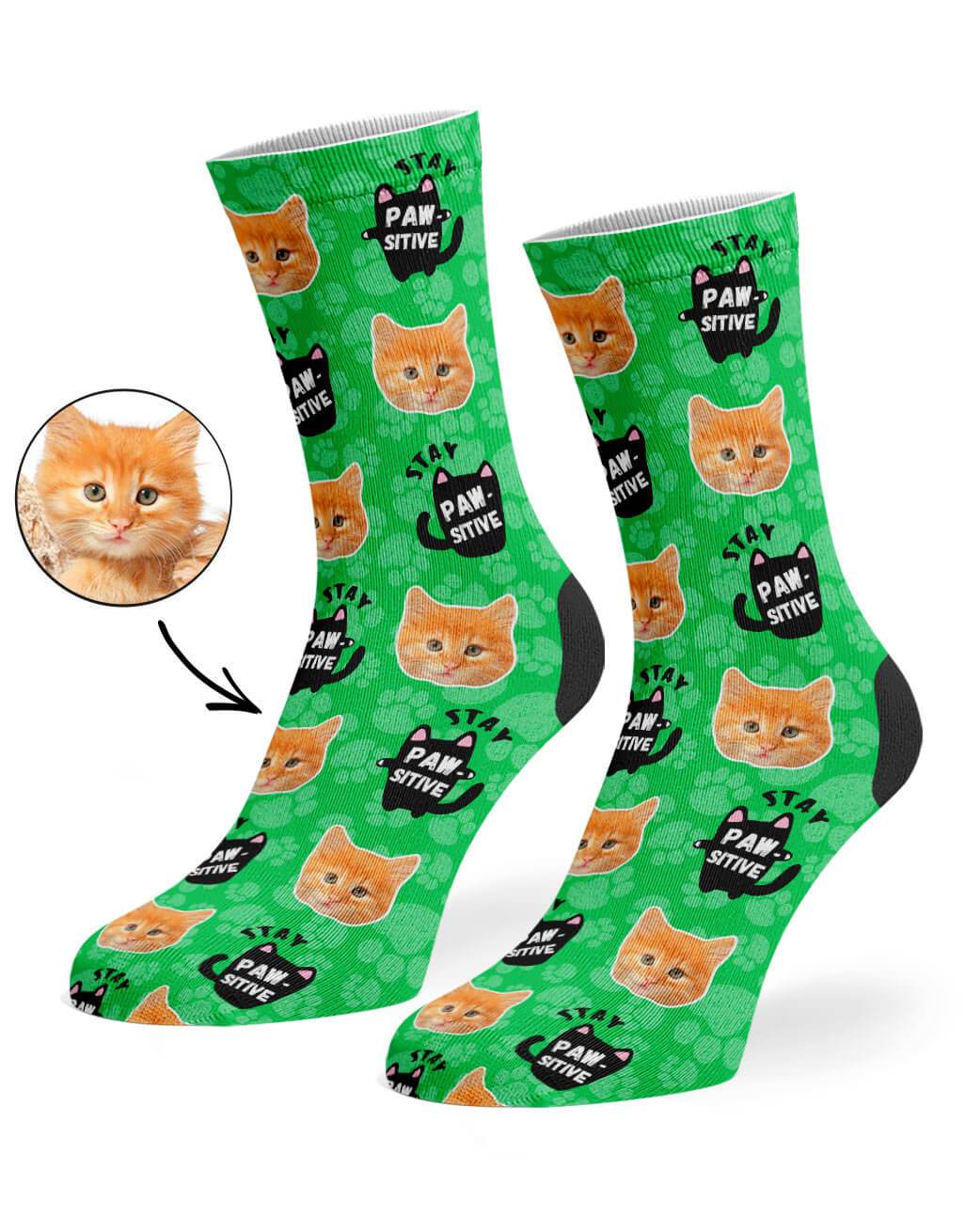 Stay Pawsitive Custom Socks
