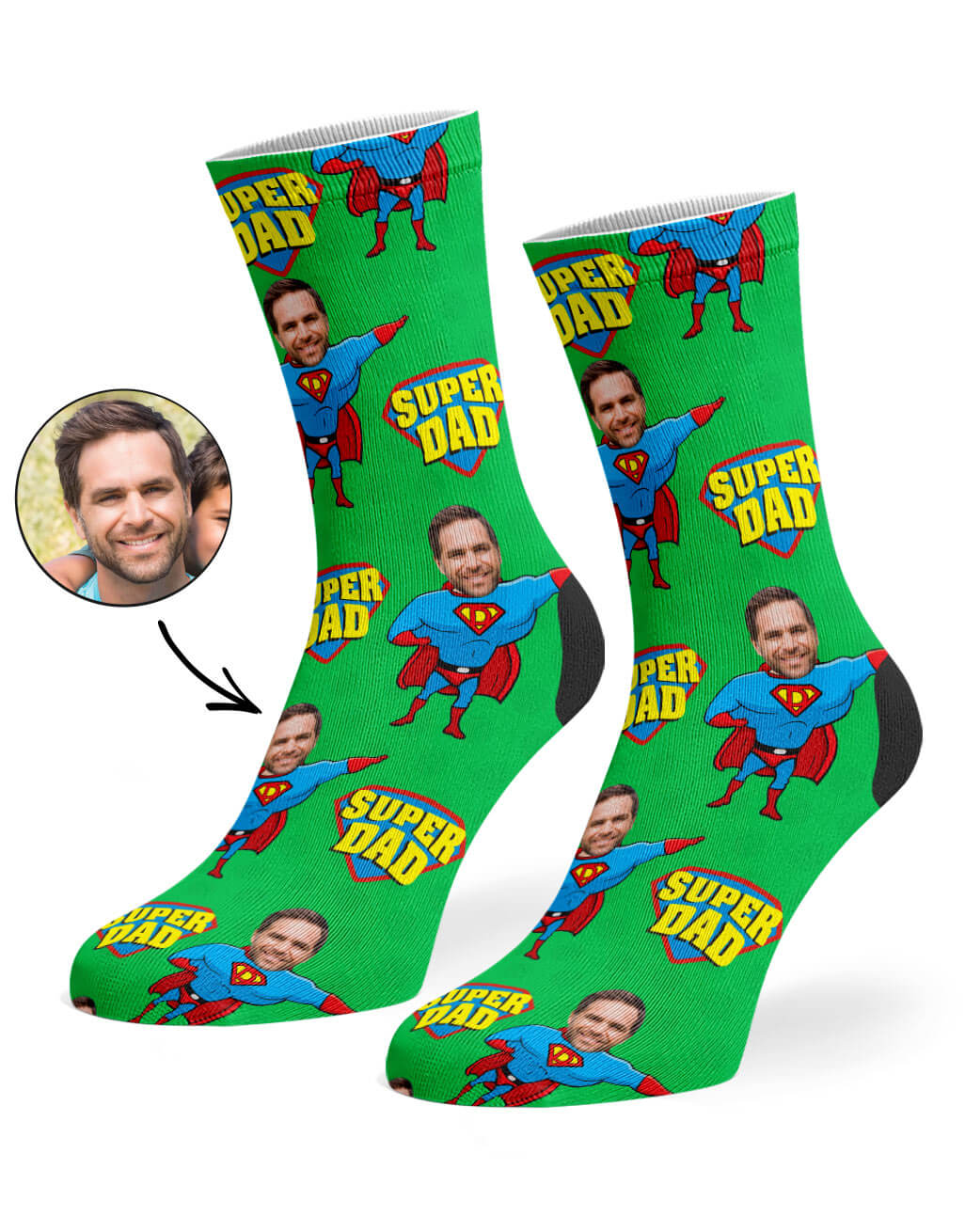 Super Hero Dad Custom Socks