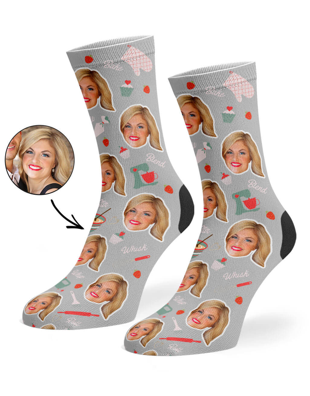 Baker Face Custom Socks