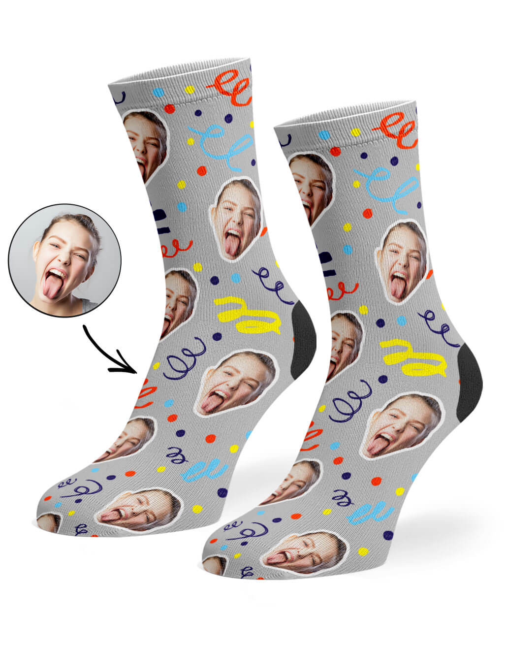 Happy Birthday Confetti Custom Socks