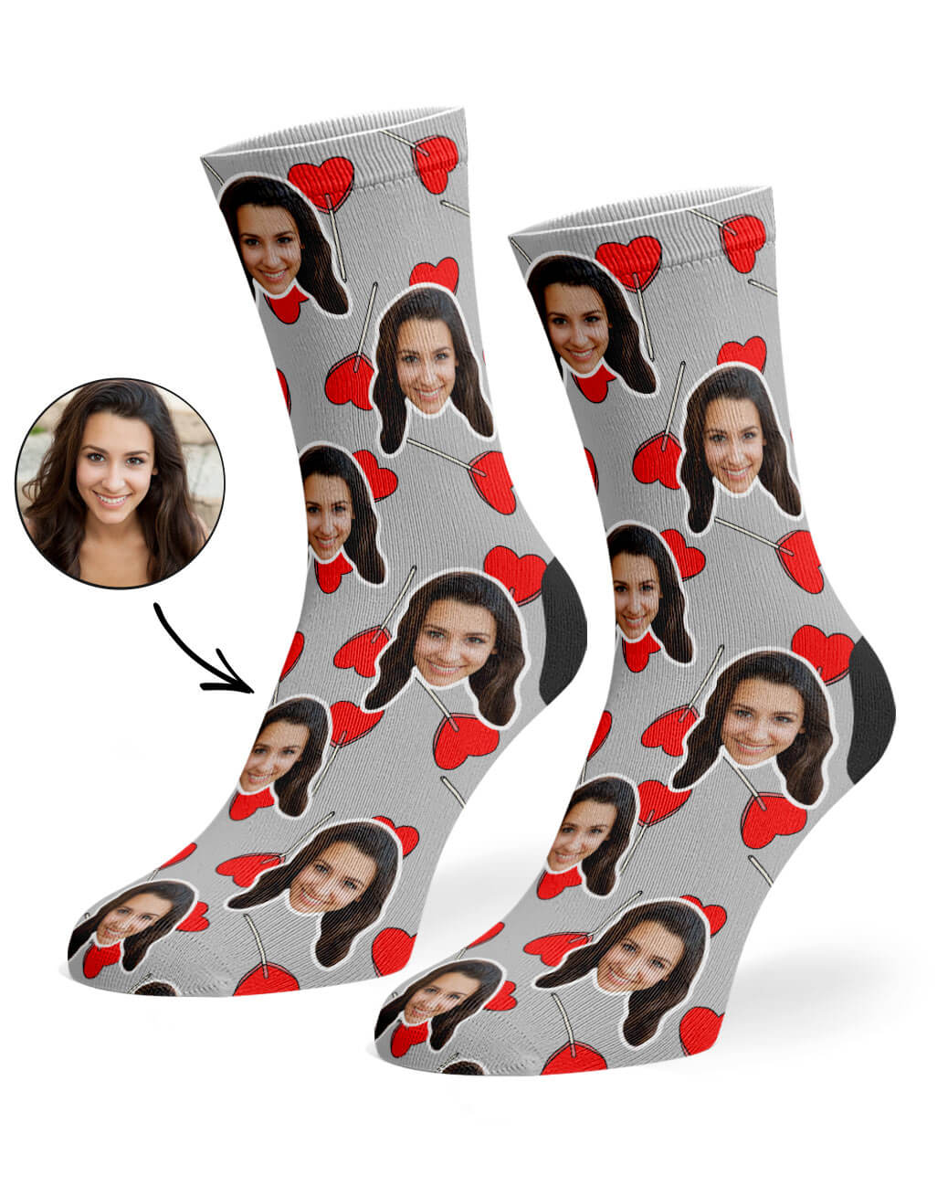 Heart Lollipops Custom Socks