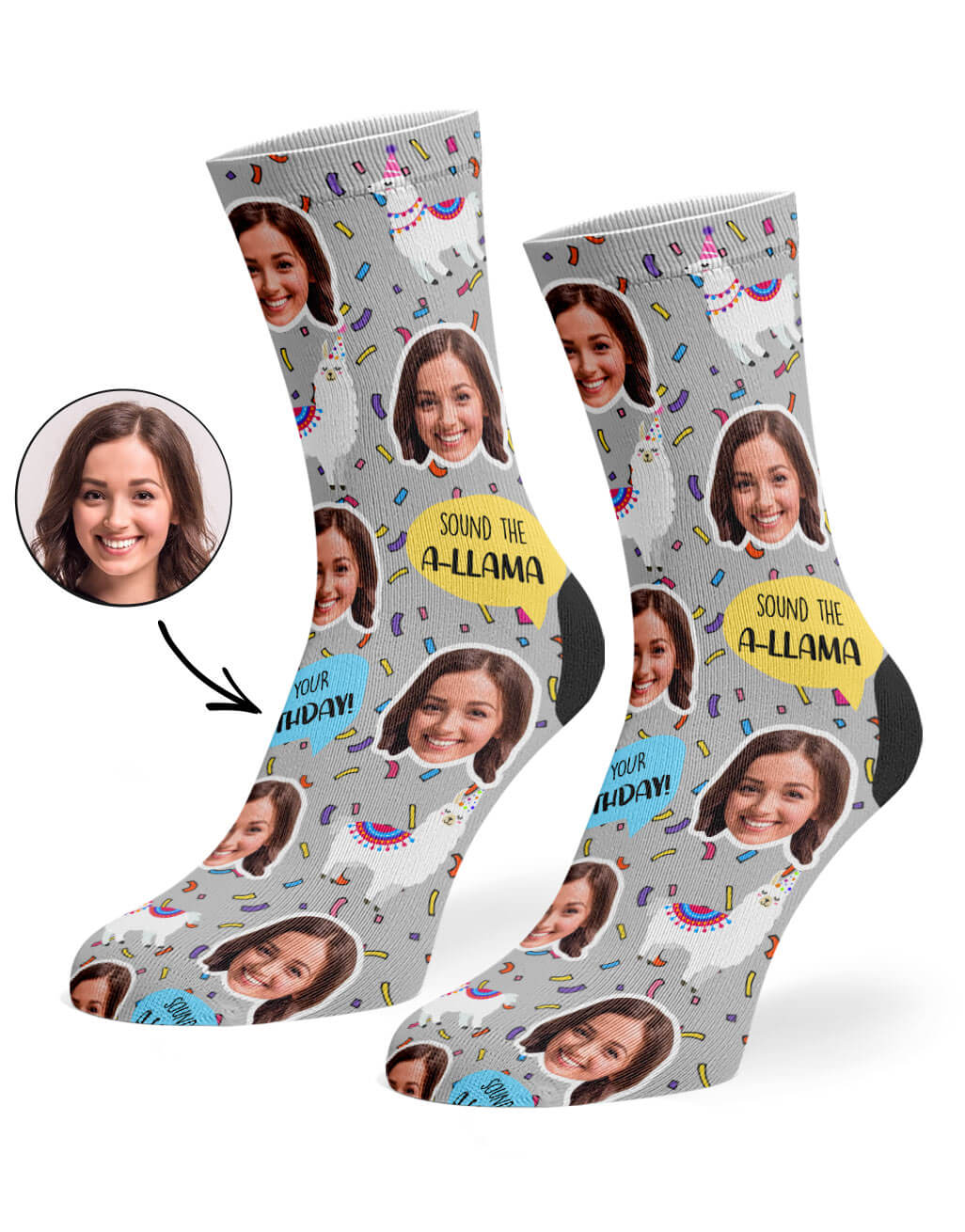 Llama Birthday Custom Socks