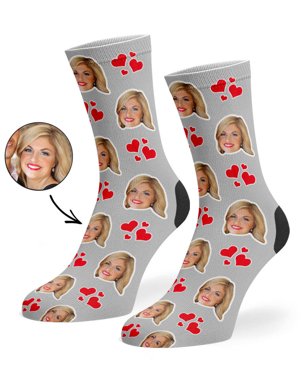My Valentine Face Custom Socks