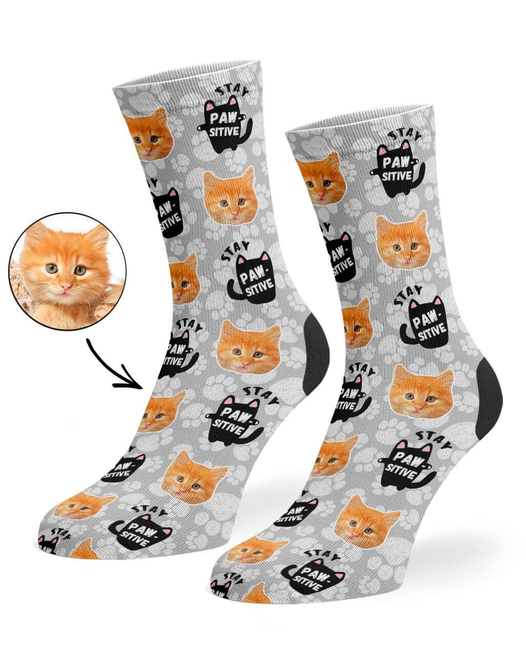 Stay Pawsitive Custom Socks