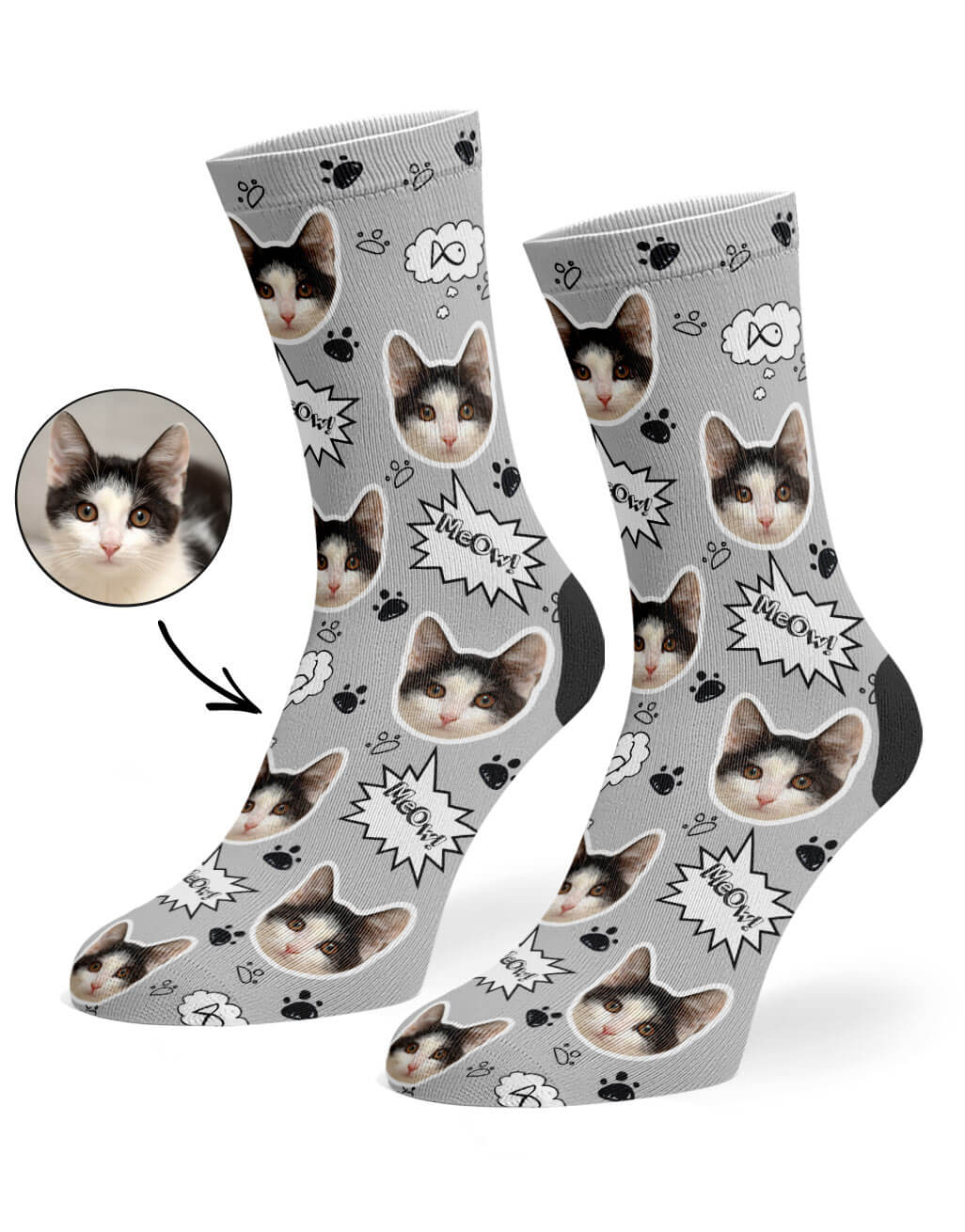 Your Cat Meow Custom Socks