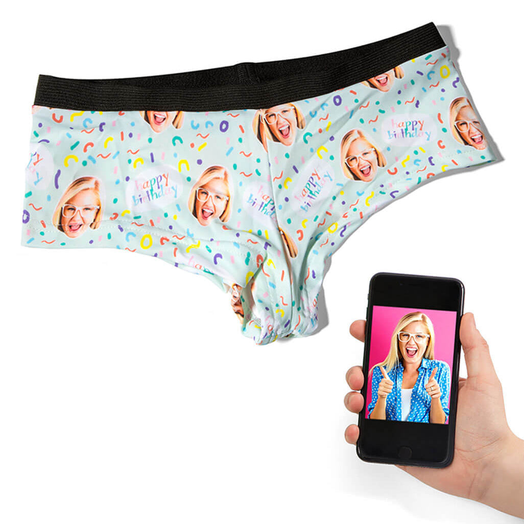 Happy Birthday Face Custom Panties