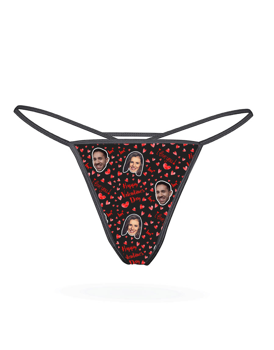 Valentines Face Custom Thong