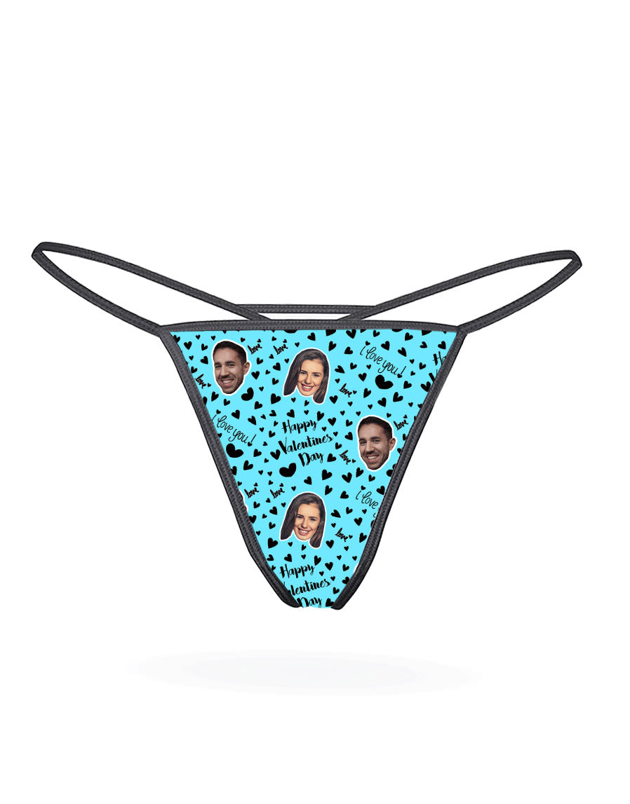 Valentines Face Custom Thong