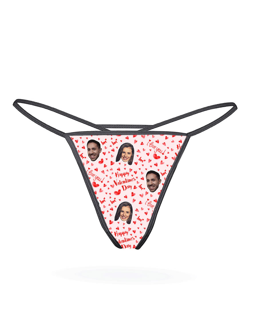 Valentines Face Custom Thong