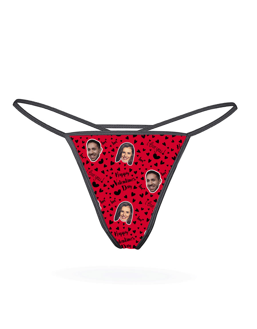 Valentines Face Custom Thong