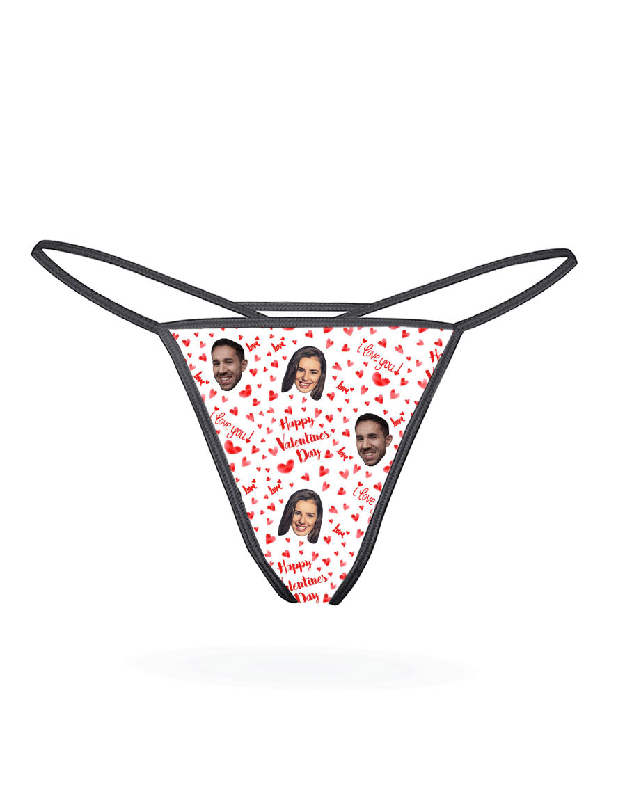Valentines Face Custom Thong