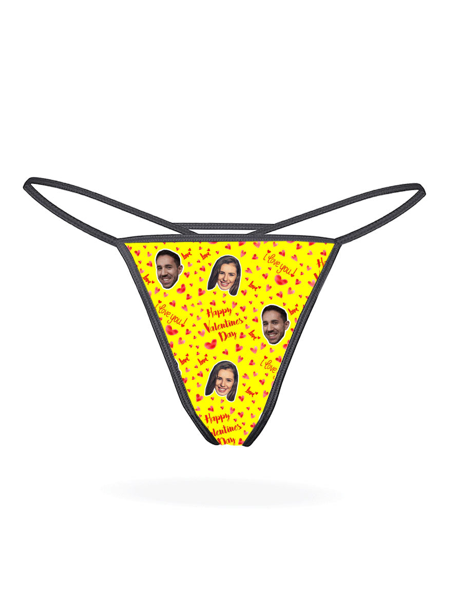 Valentines Face Custom Thong