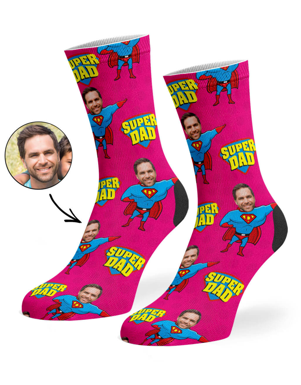 Super Hero Dad Custom Socks