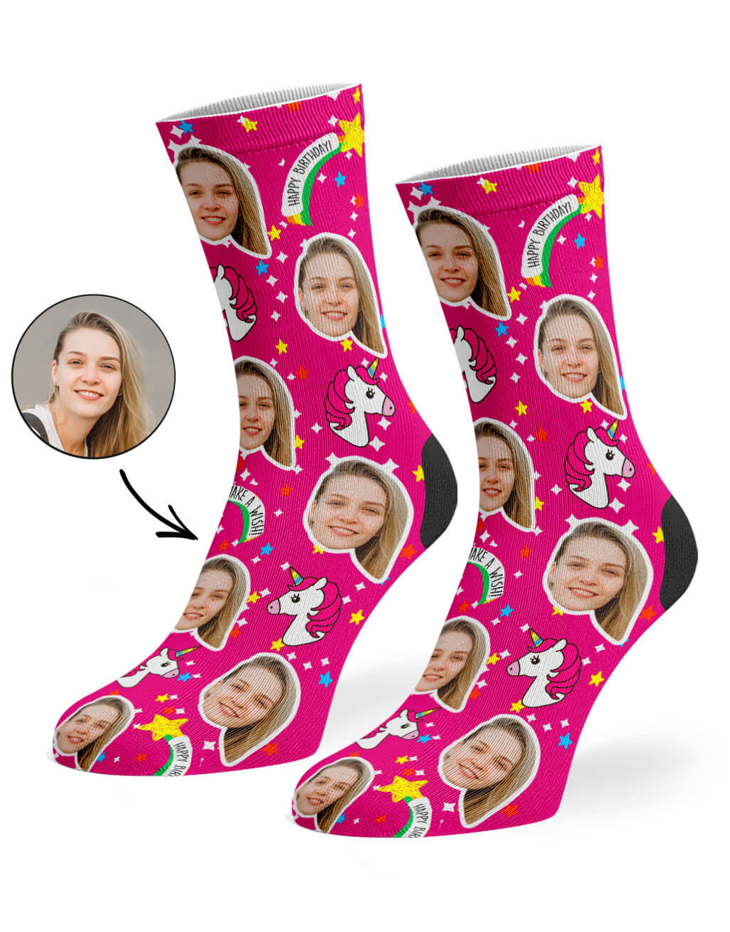 Unicorn Birthday Custom Socks