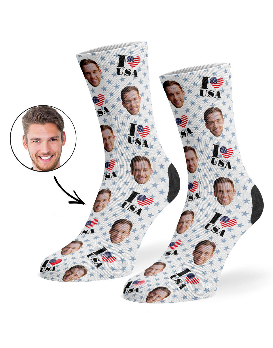 I Love USA Custom Socks