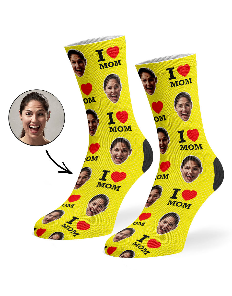 I Love Mom Custom Socks