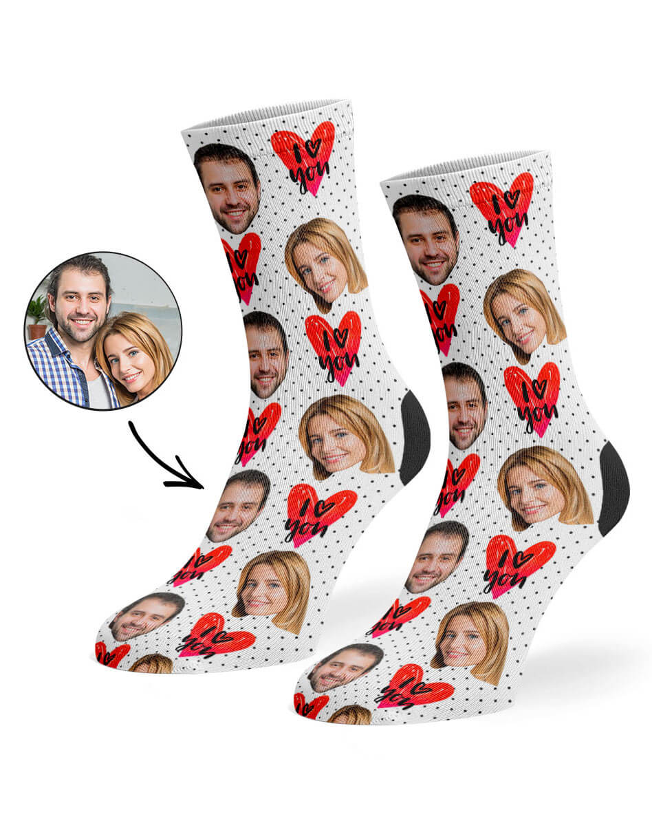 I <3 You Custom Socks