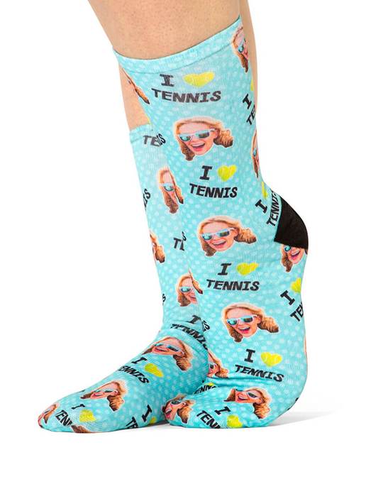 I Love Tennis Custom Socks