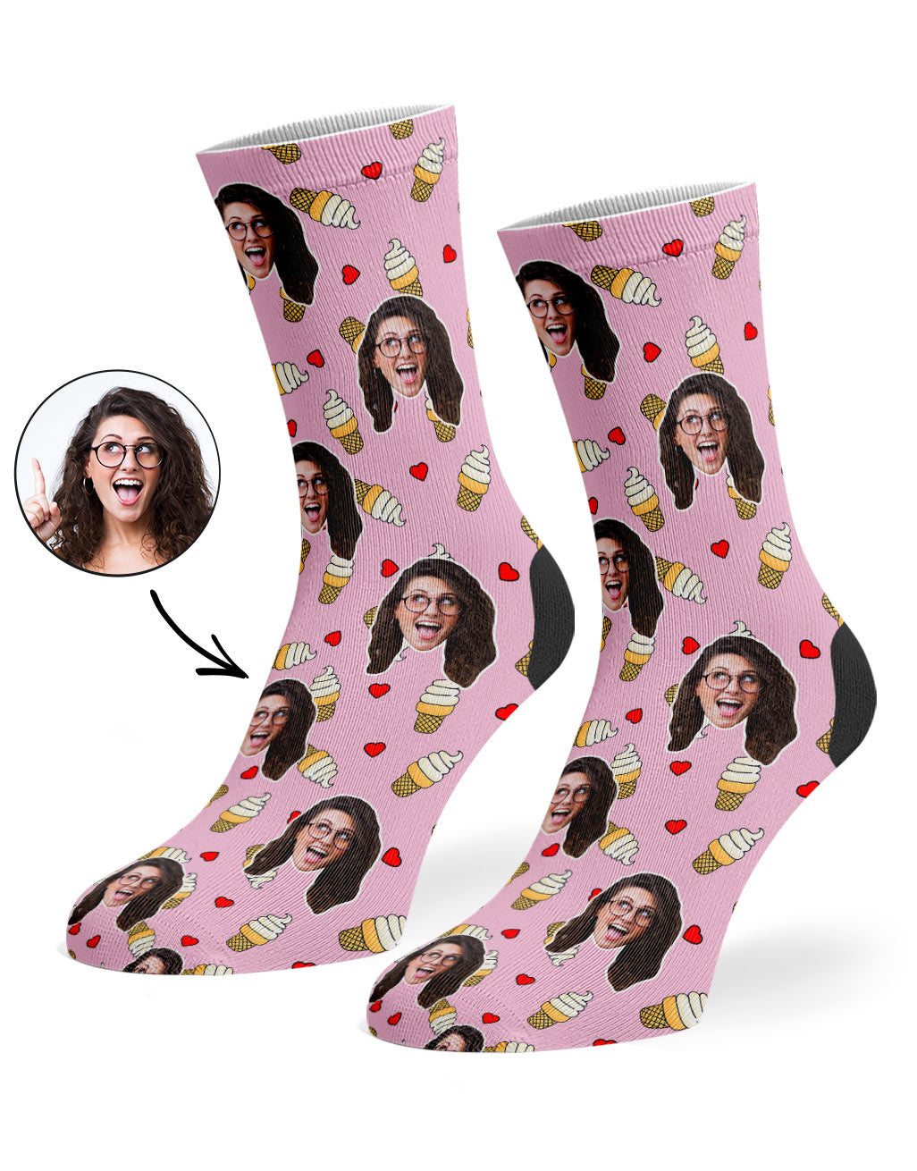 Love Ice Cream Custom Socks