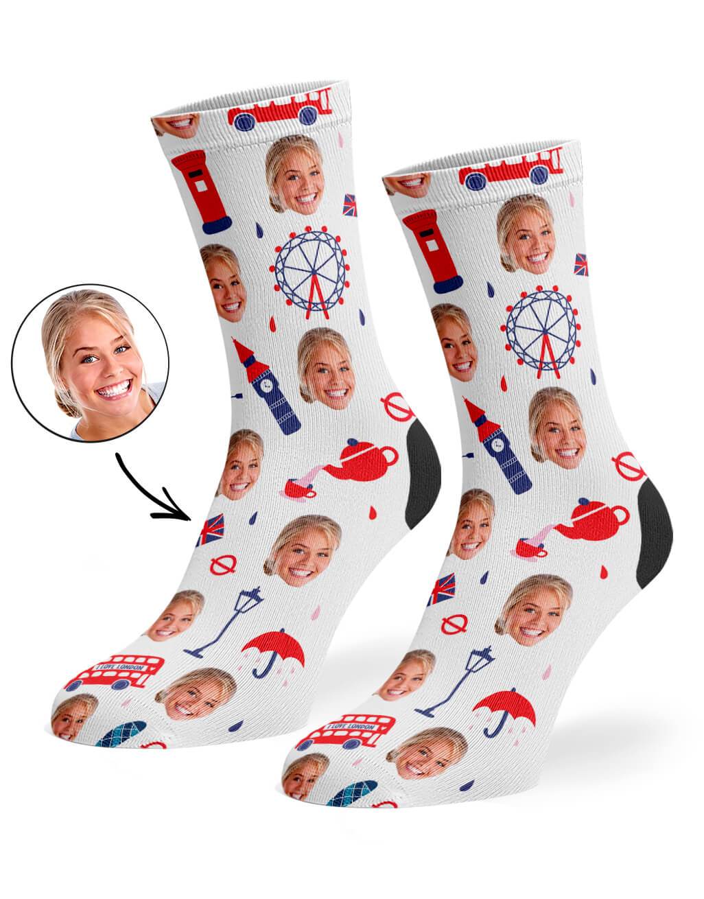 London Pattern Custom Socks