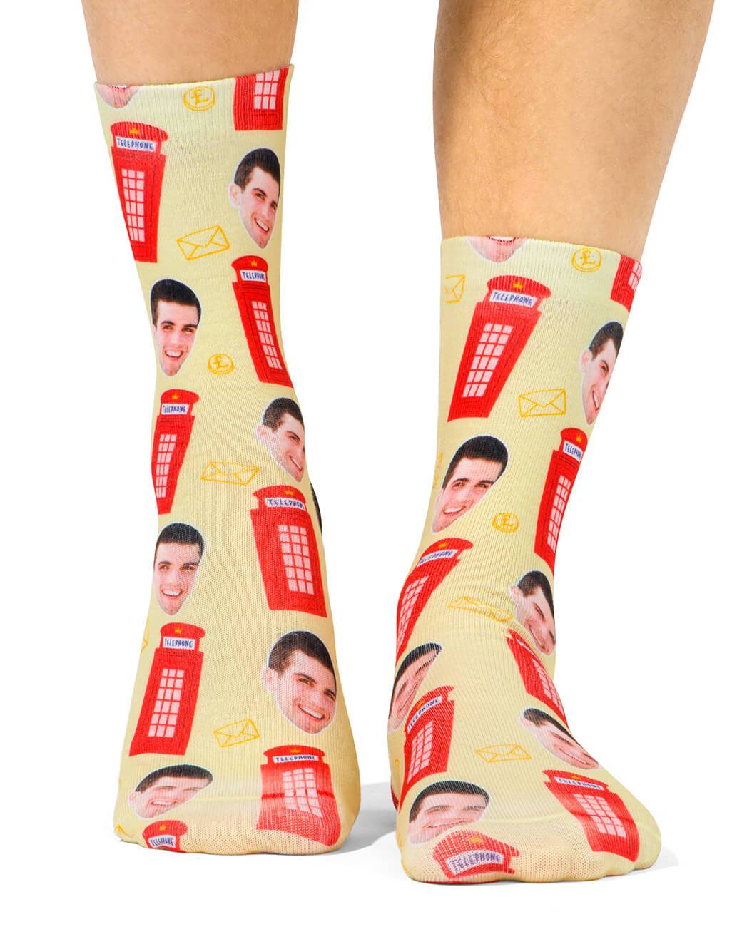 London Telephone Box Custom Socks
