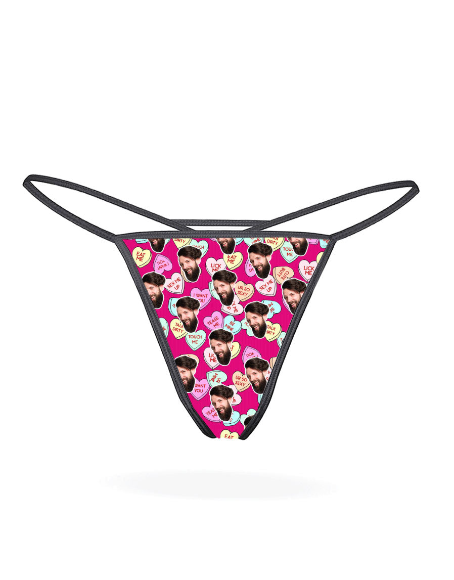 Naughty Love Hearts Custom Thong