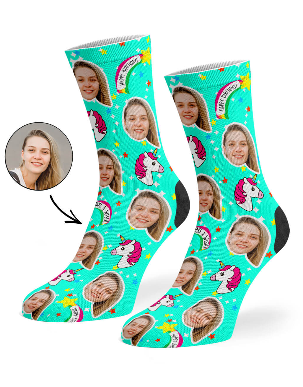 Unicorn Birthday Custom Socks