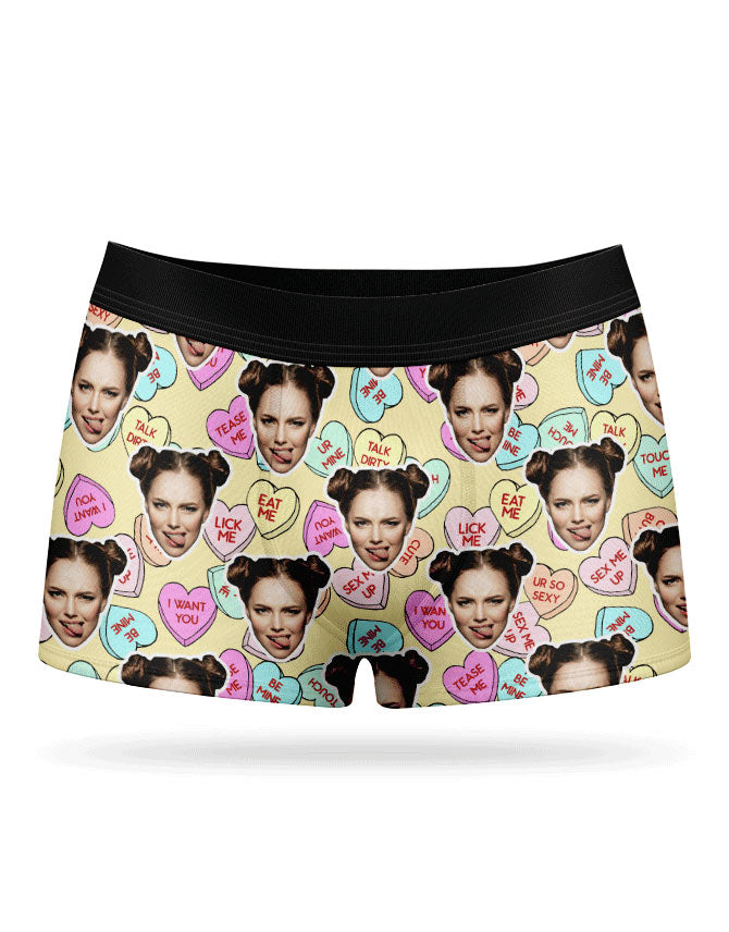 Naughty Love Hearts Custom Boxers