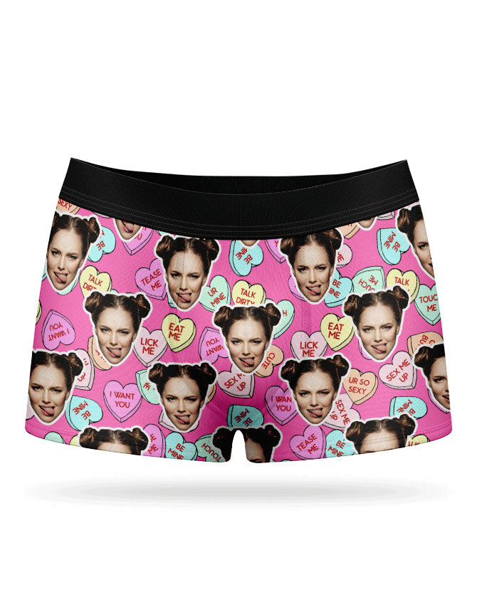 Naughty Love Hearts Custom Boxers