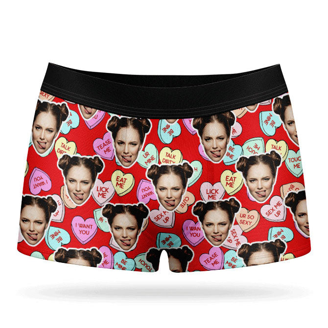 Naughty Love Hearts Custom Boxers