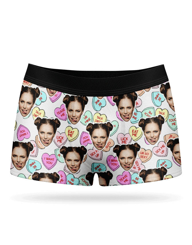 Naughty Love Hearts Custom Boxers