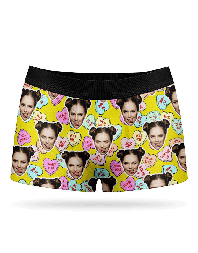 Naughty Love Hearts Custom Boxers