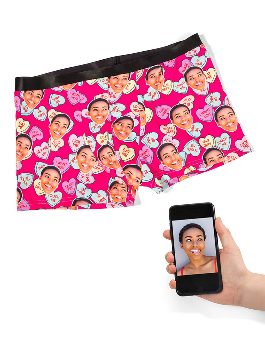 Naughty Love Hearts Custom Boxers