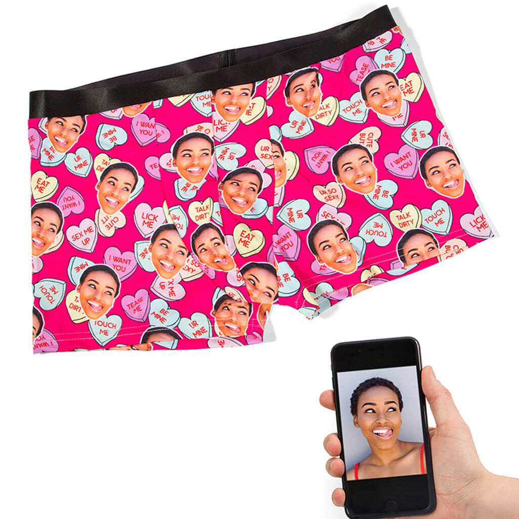 Naughty Love Hearts Custom Boxers