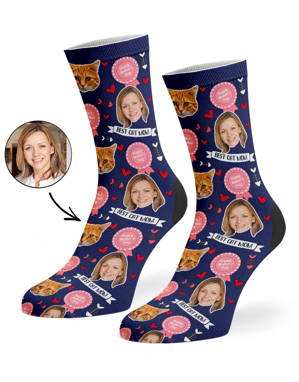 Best Cat Mom Custom Socks