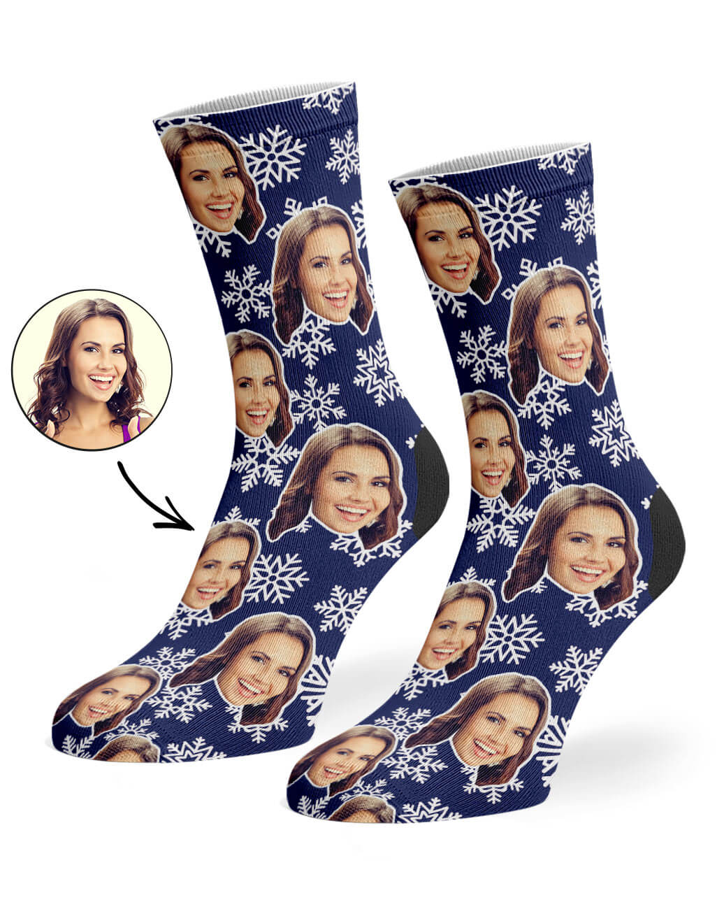 Christmas Snowflake Custom Socks