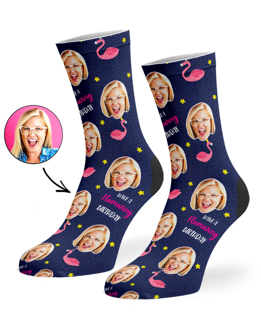 Flamazing Birthday Custom Socks