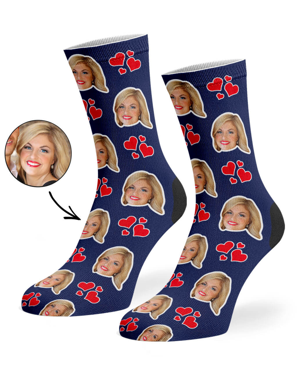 My Valentine Face Custom Socks