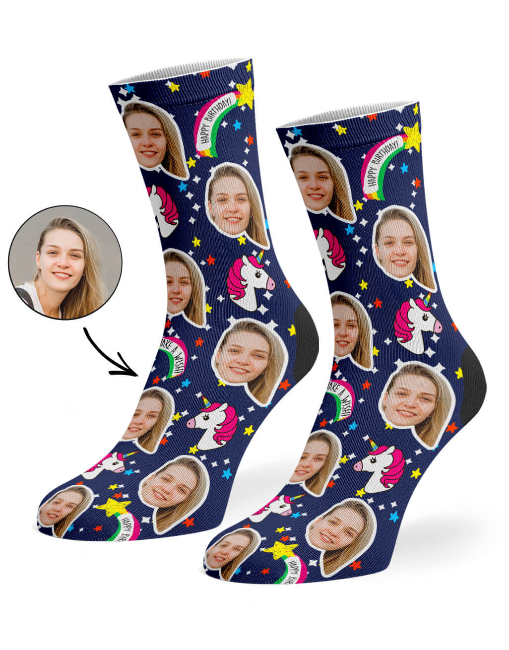 Unicorn Birthday Custom Socks
