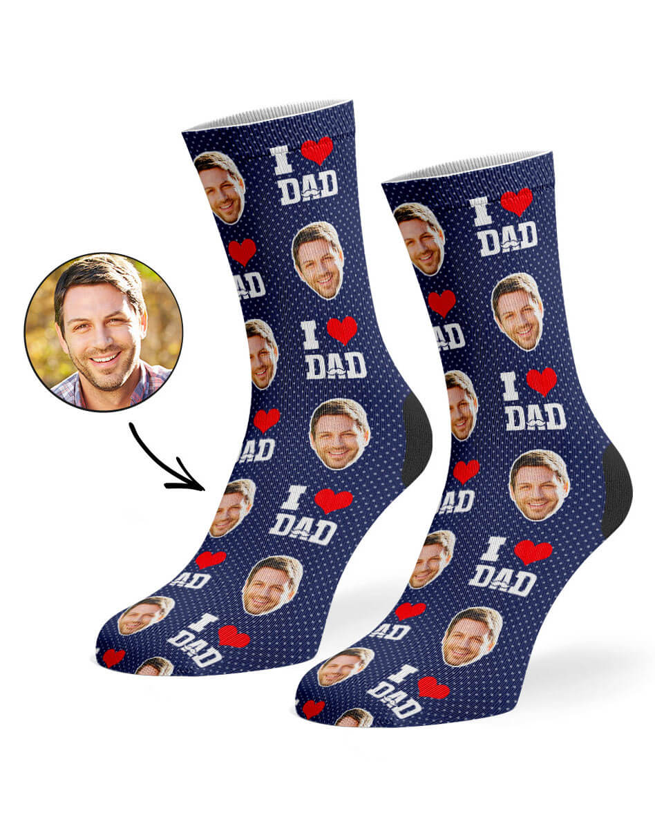 I Love Dad Custom Socks