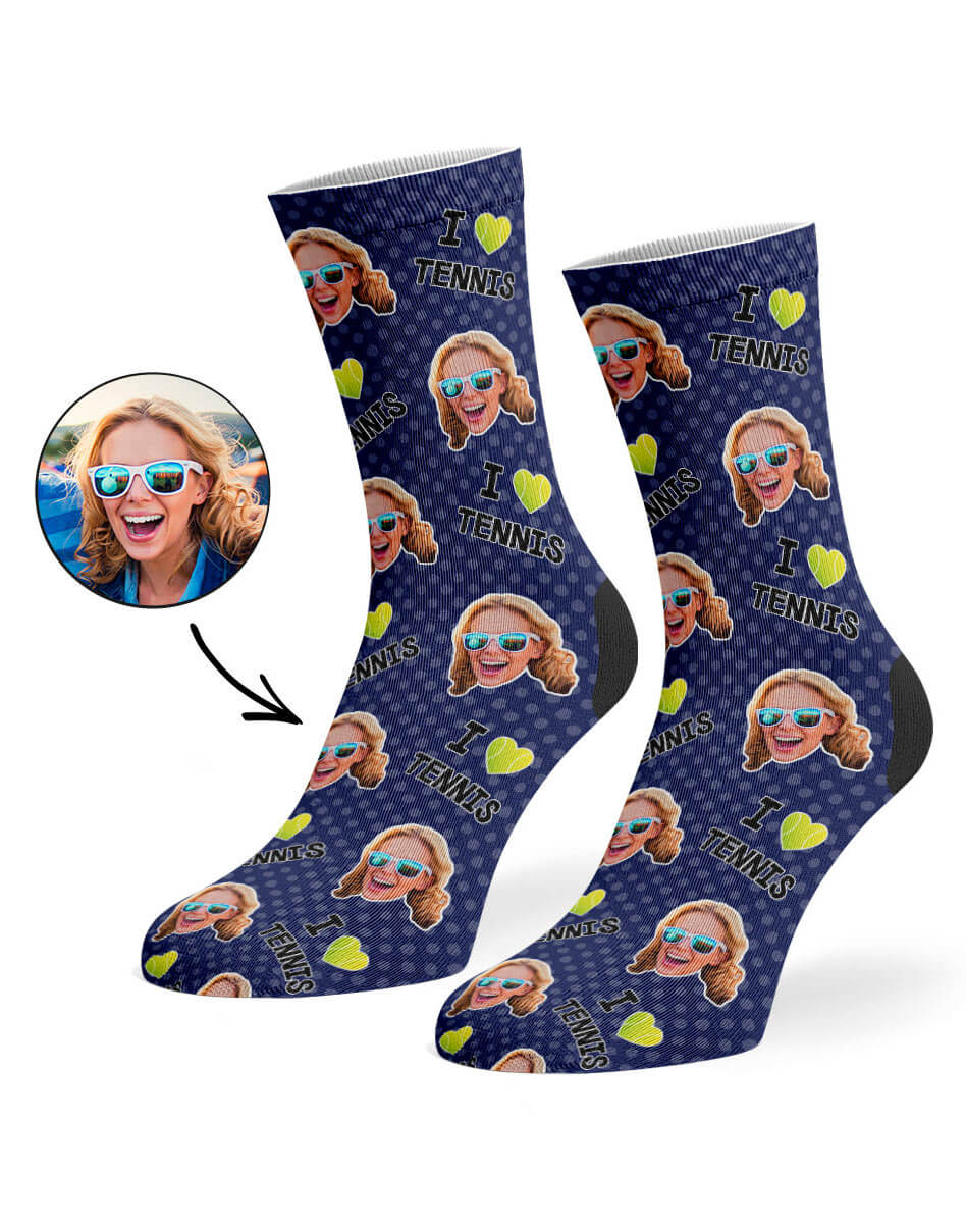 I Love Tennis Custom Socks