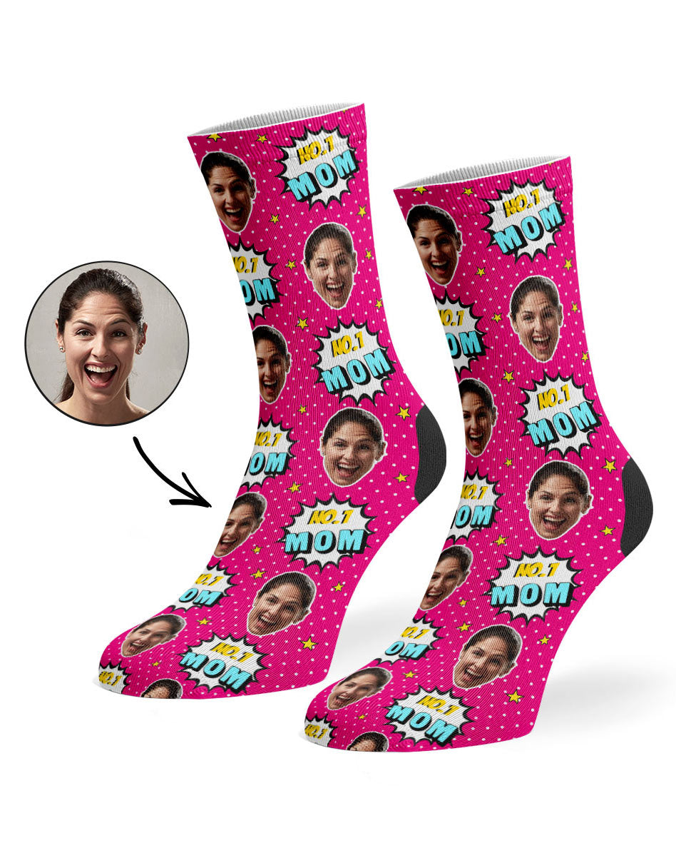 Number 1 Mom Custom Socks
