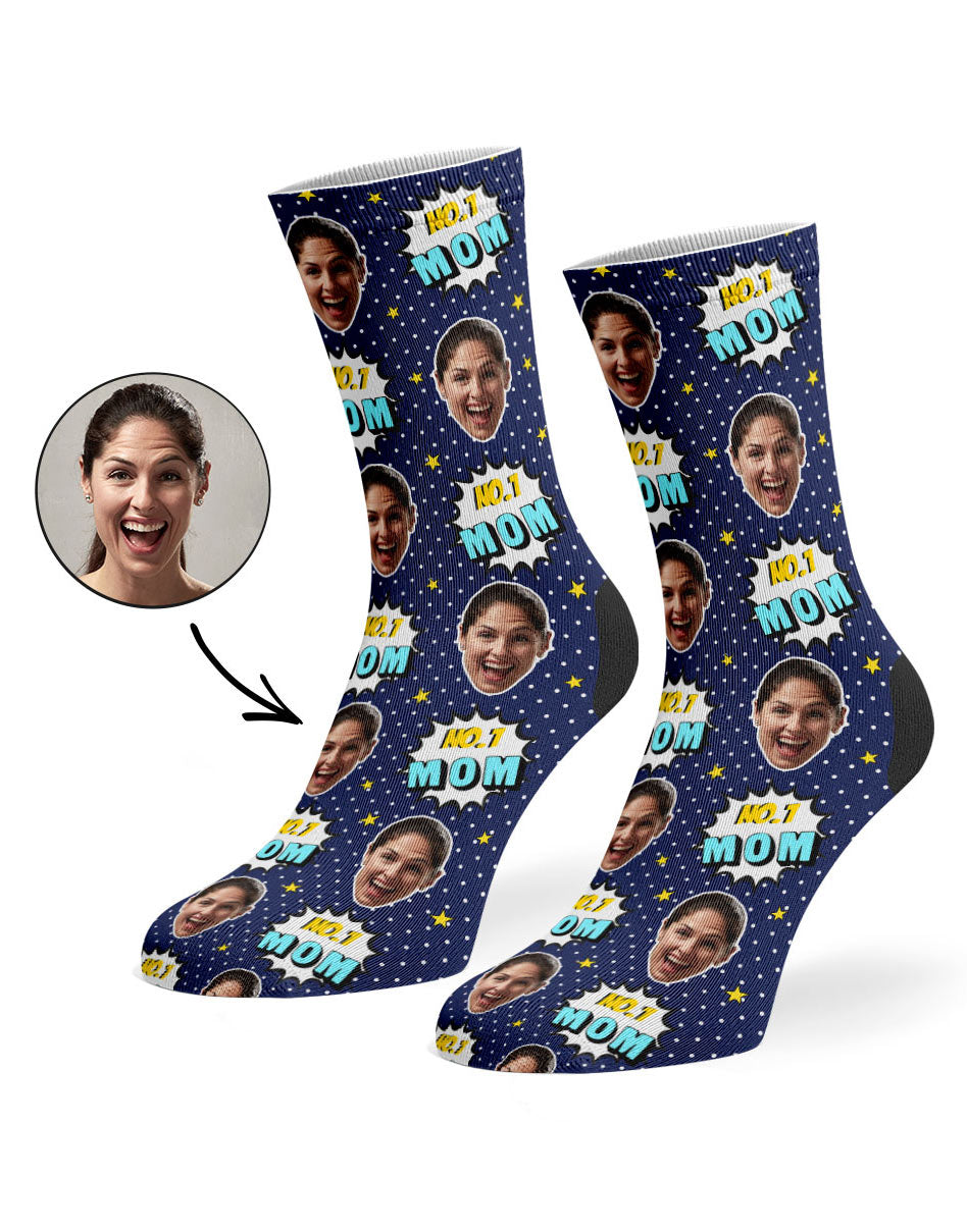 Number 1 Mom Custom Socks