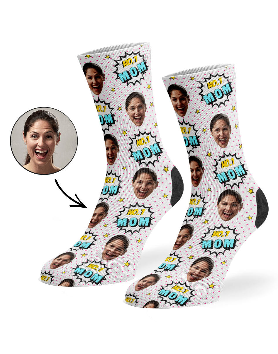 Number 1 Mom Custom Socks