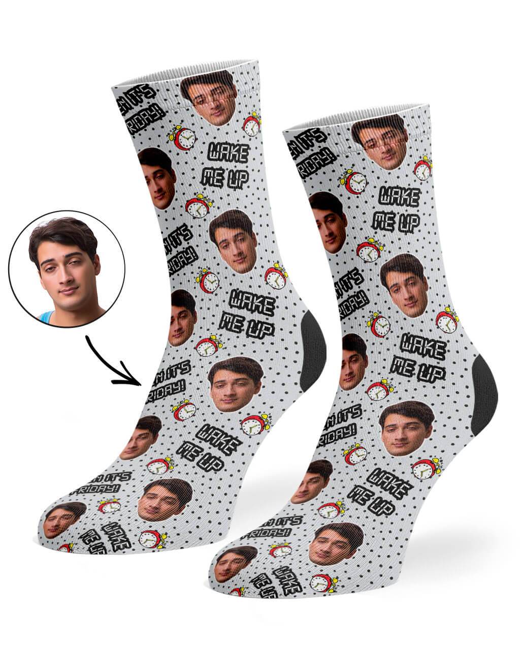 Wake Me Up When It's Friday Custom Socks