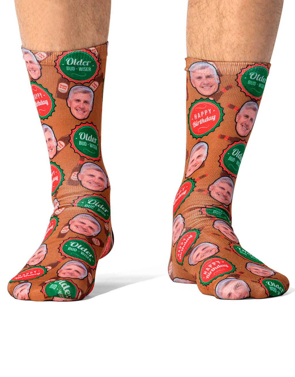 Older Bud-Wiser Birthday Custom Socks