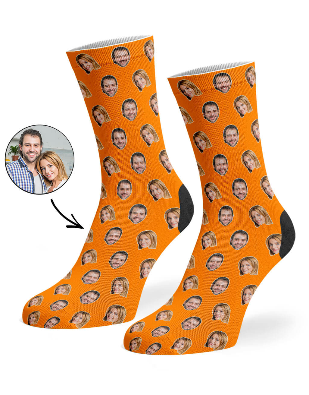 Couples Face Pattern Custom Socks
