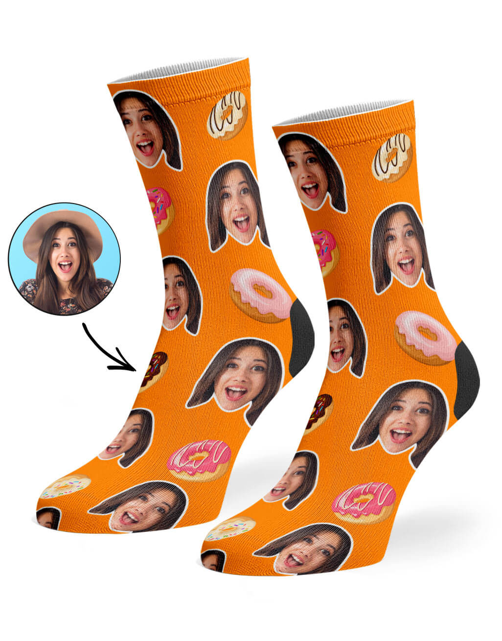Donut Face Custom Socks