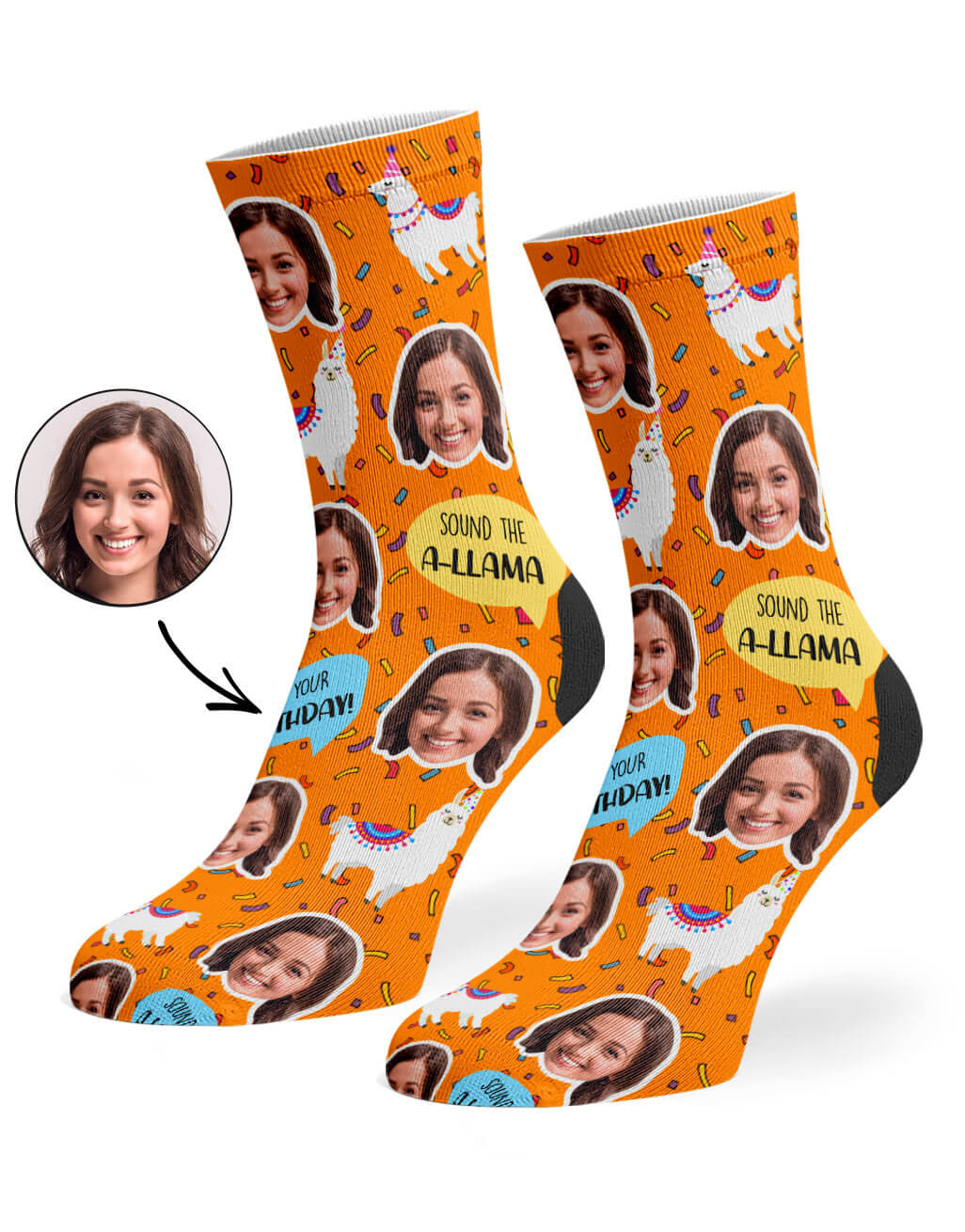 Llama Birthday Custom Socks