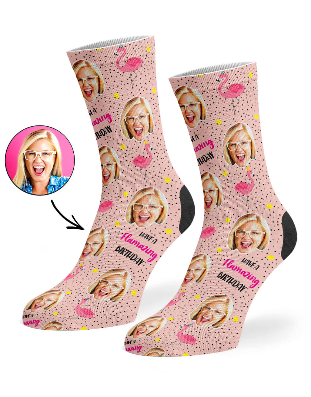 Flamazing Birthday Custom Socks